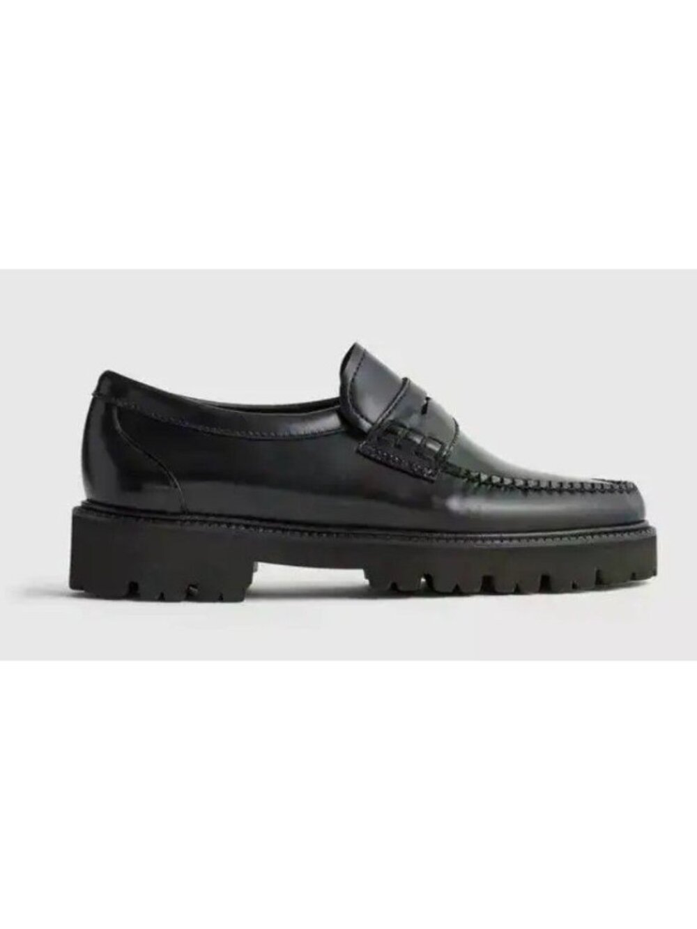 G. H. Bass Weejuns Grace Super Lug Black Leather Loafer Women's 9.5 EU 40.5 New